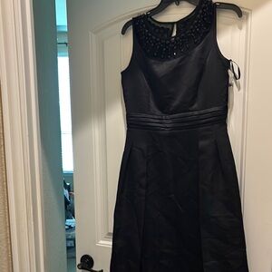 Tahari Black Sequin Embellished Sheath Dress